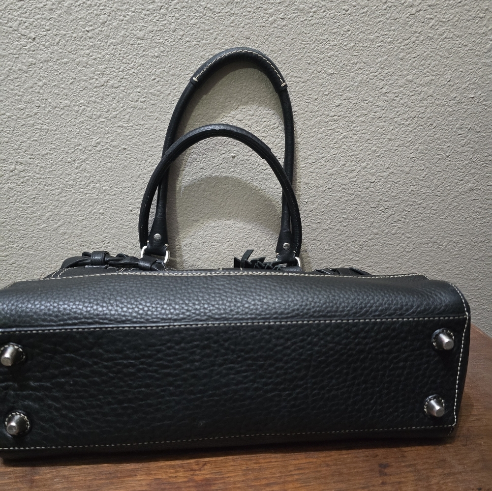 Black Pebble Leather Coach Purse The Hampton Satchel - Picture 3 of 7